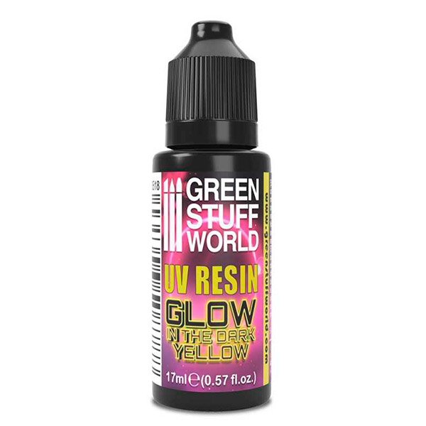 UV resin gul - glow in the dark 17 ml